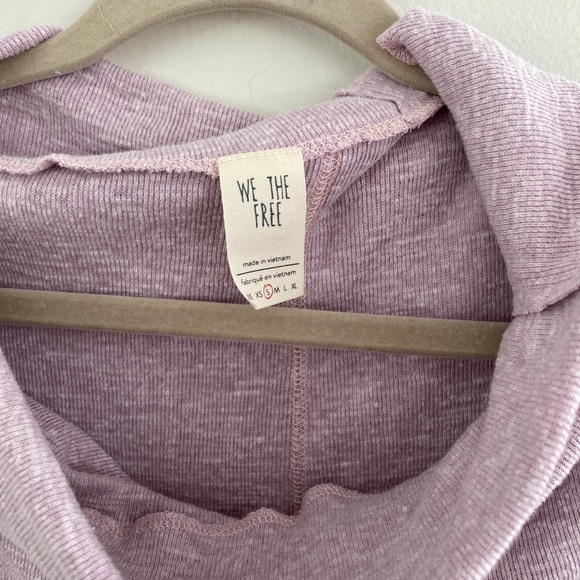 Free people purple cow neck long sleeve purple top womens size small - Picture 7 of 8